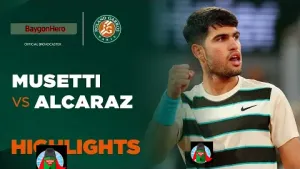 Lorenzo Musetti vs Carlos Alcaraz | ไฮไลต์ เฟร้นช์ โอเพ่น Roland Garros 2025
